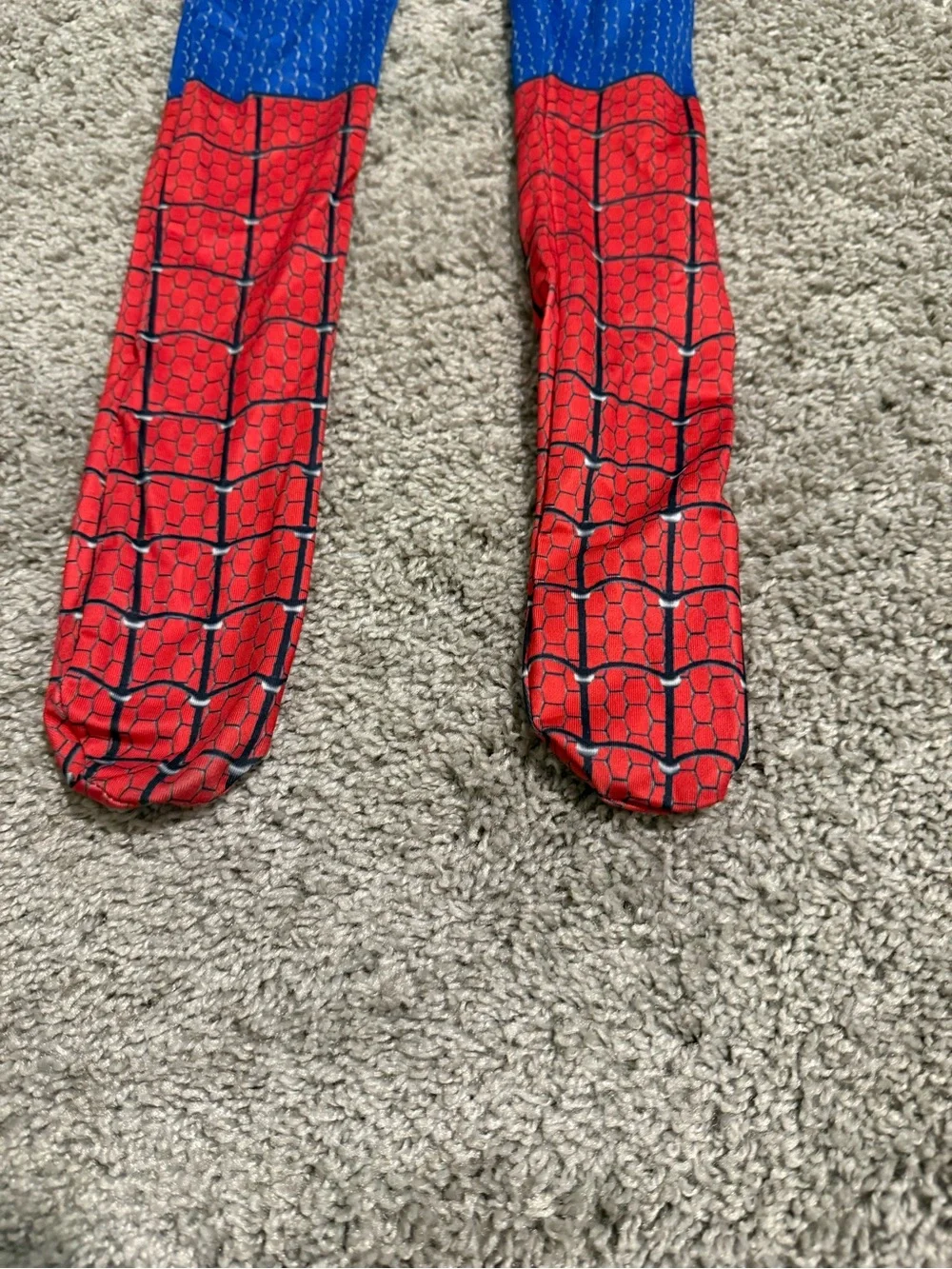 Kids Red & Blue Spider Superhero Costume Hoodie Jumpsuit